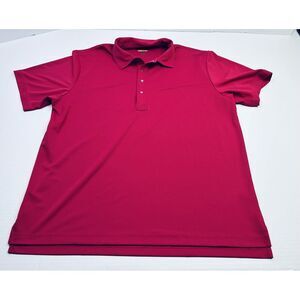 IZOD Golf Polo Shirt Mens Large PerformX Snap Button arge Fuchsia Pink Valentine
